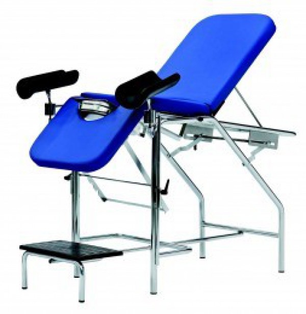 Eureka gynecological table with stainless steel structure, trendelemburg and set of leg supports